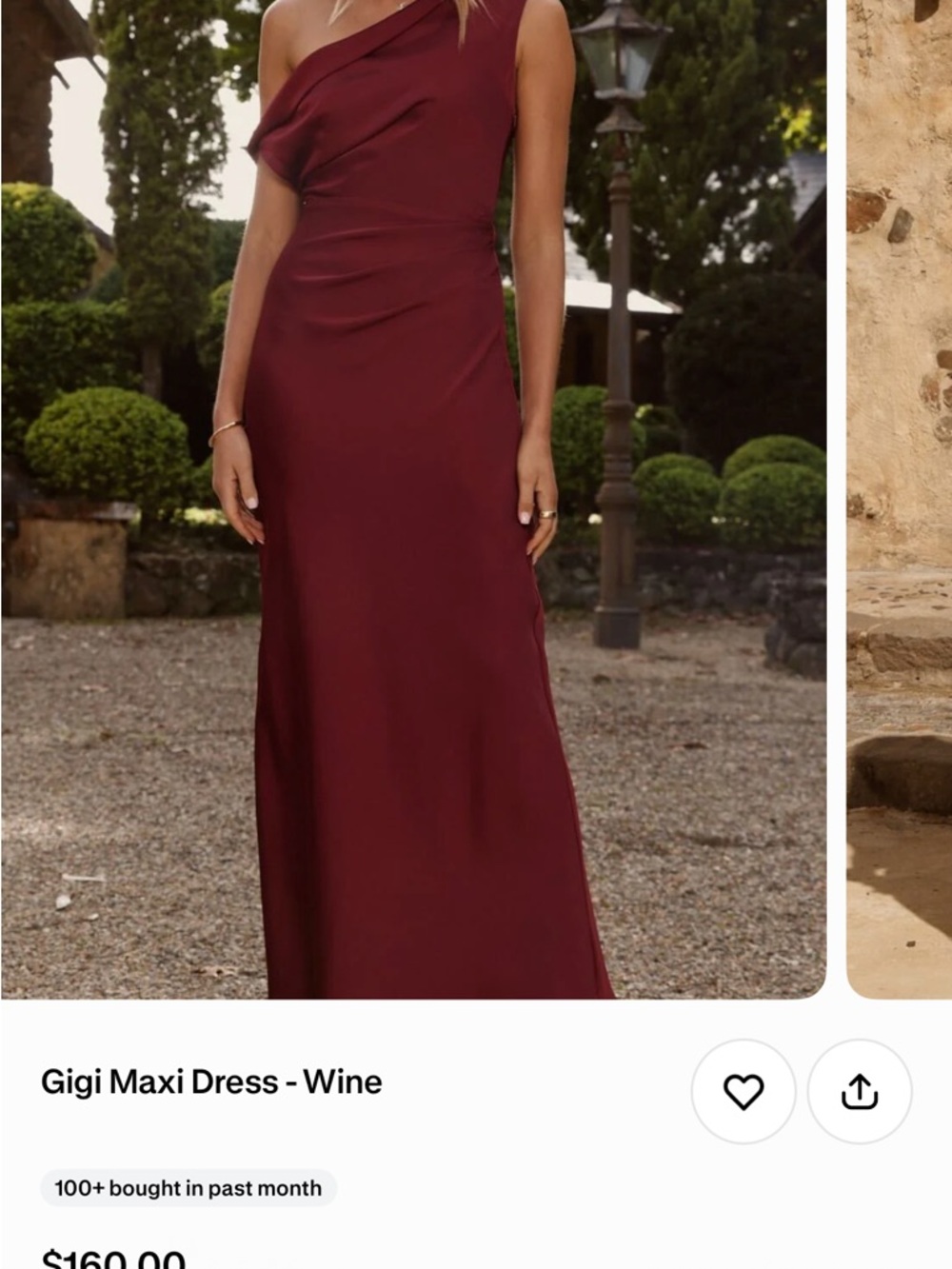 Gigi One-Shoulder Maxi Dress in Wine
